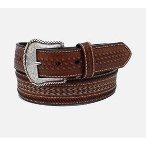 Nocona Braided Inlay Belt - Brown