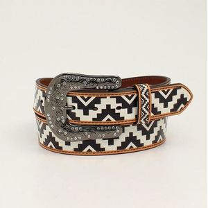 M&F Women's Zig Zag Diamond Belt - Tan