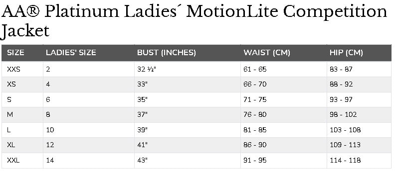 aa-competition-jacket-size-chart