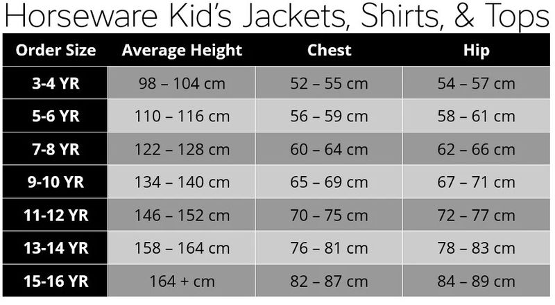 horseware-kids-show-clothing-size-chart