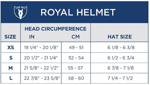 tipperary-royal-helmet-size-chart