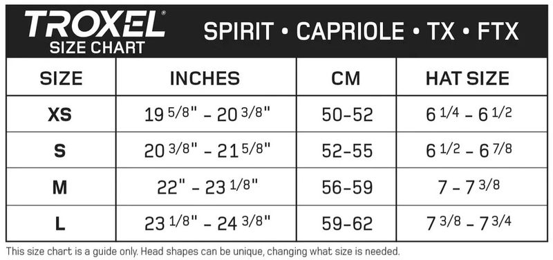 troxel-spirit-size-chart