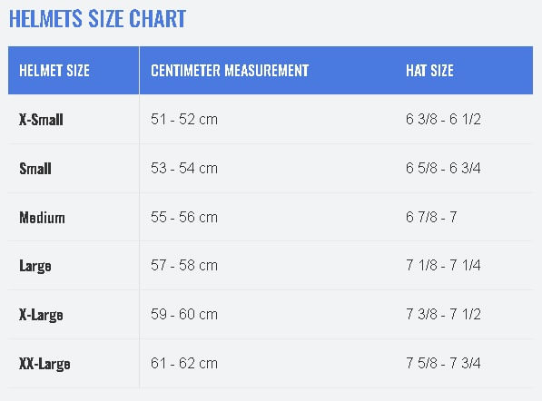 onek-helmet-size-chart