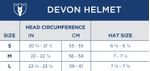 tipperary-devon-helmet-size-chart