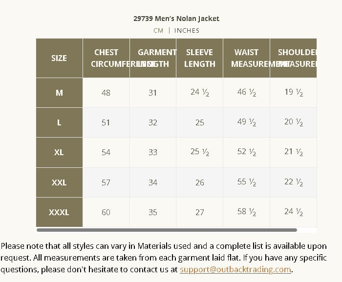 outback-mens-nolan-jacket-size-chart