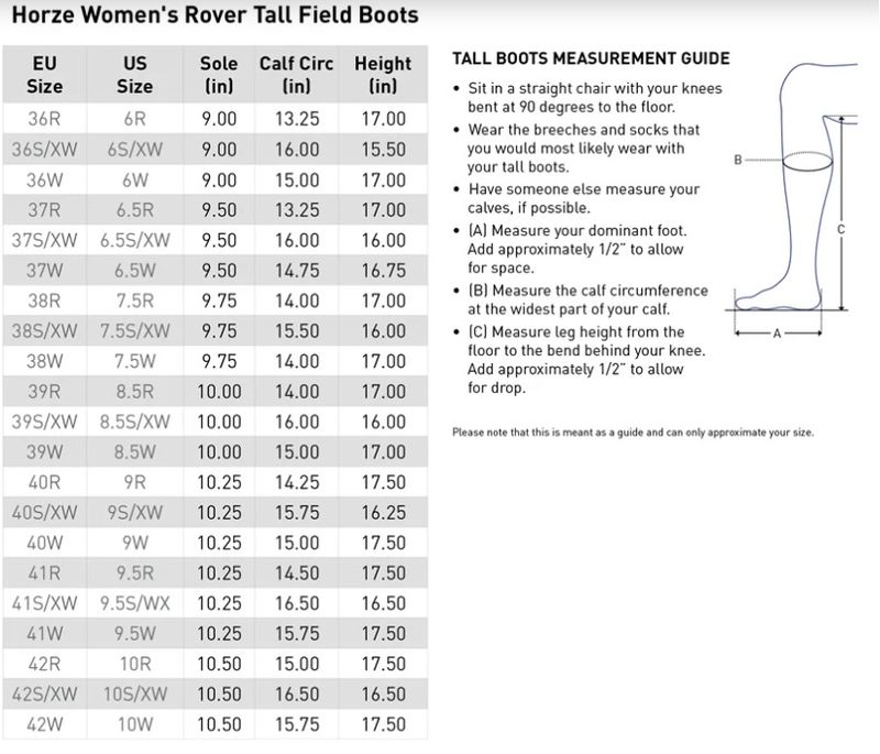 horze-rover-tall-boot-size-chart