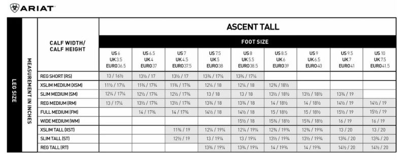 ariat-ascent-tall-boot-size-chart