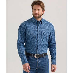 Wrangler Men's George Straight Long Sleeve - Navy