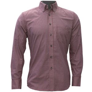 Wrangler Men's Riata Long Sleeve Dress Shirt- Burgundy