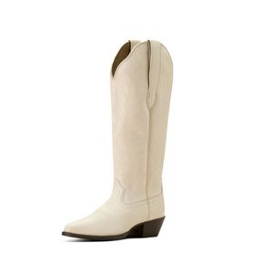 Ariat Women's Heritage R Toe Tall Stretchfit Western Boot- Bright Cream