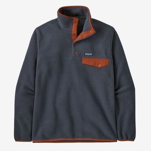 Patagonia Men's Lightweight Synchilla Snap-T Pullover - Smolder Blue / Burnished Red