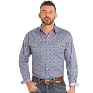 Panhandle Men's Long Sleeve Snap Shirt - Indigo