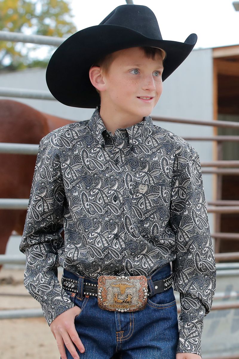 Cinch-Kids--Plain-Weave-Print---Black