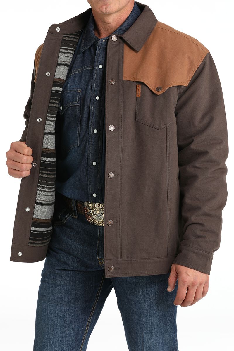 Cinch-Men-s-Canvas-Trucker-Jacket---Brown