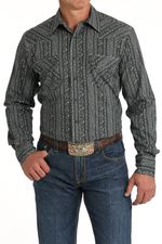 Cinch-Men-s-Modern-Fit-Long-Sleeve-Plaid---Black