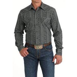 Cinch Men's Modern Fit Long Sleeve Plaid - Black