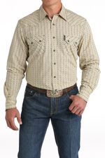Cinch-Men-s-Modern-Fit-Long-Sleeve-Plaid---Cream