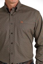 Cinch-Men-s-Plain-Weave-Long-Sleeve-Plaid---Brown