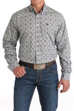 Cinch-Men-s-Plain-Weave-Long-Sleeve-Plaid---Grey