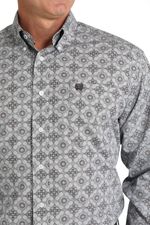 Cinch-Men-s-Plain-Weave-Long-Sleeve-Plaid---Grey