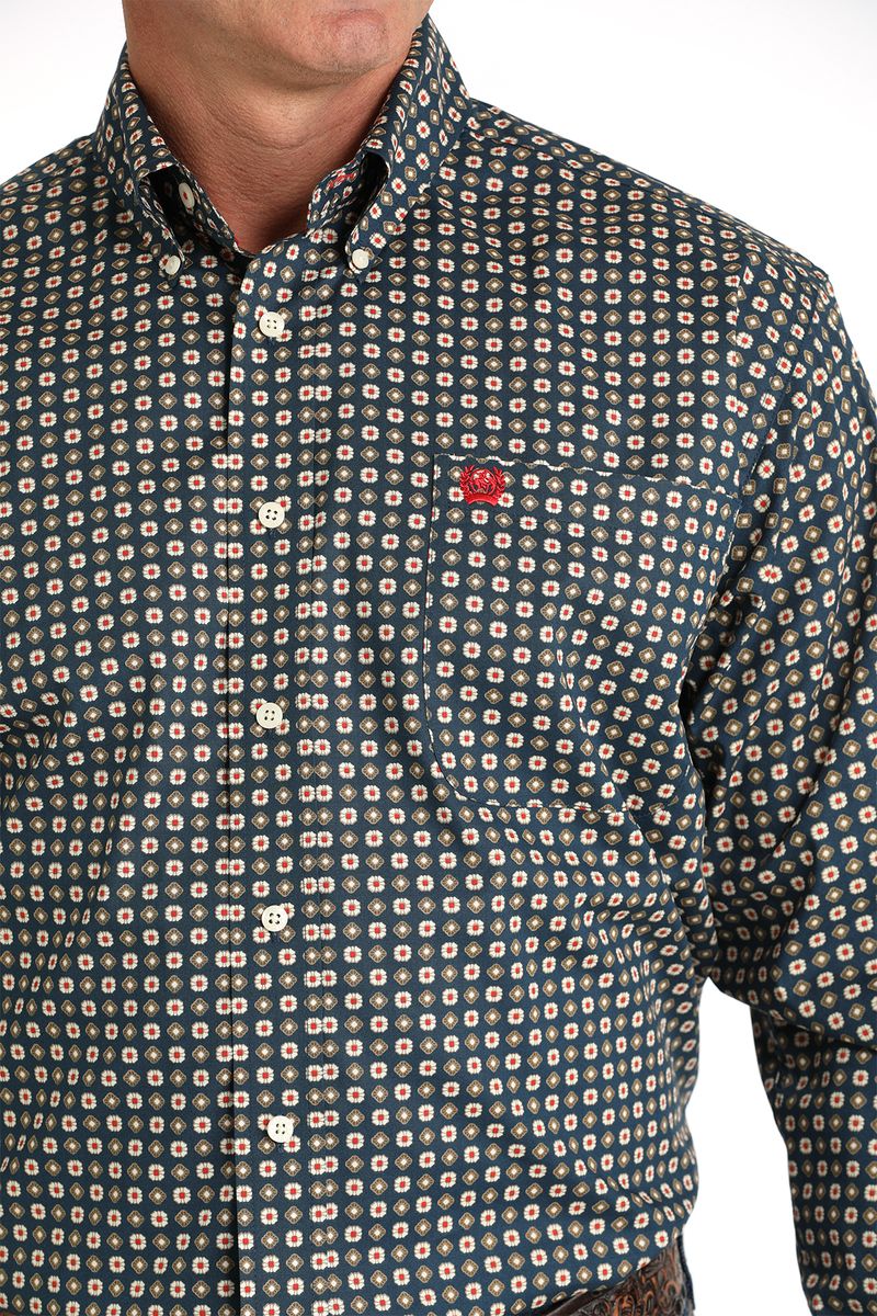 Cinch-Men-s-Stretch-Plain-Weave-Long-Sleeve---Navy