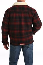 Cinch-Men-s-Wooly-Plaid-Trucker-Jacket---Red