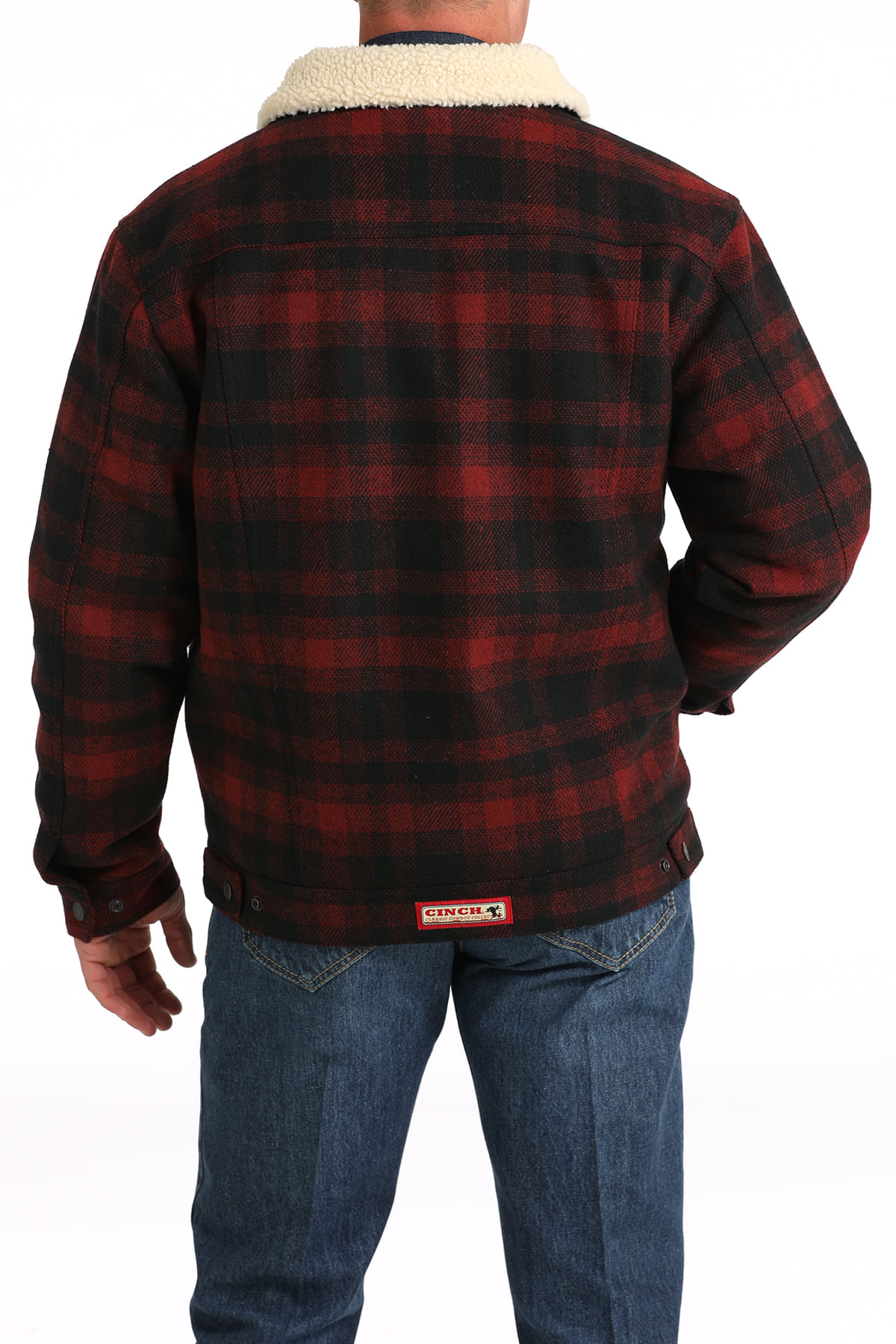 Men s M Wooly Plaid Trucker Jckt red Cinch Mwj1511009 red