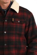 Cinch-Men-s-Wooly-Plaid-Trucker-Jacket---Red