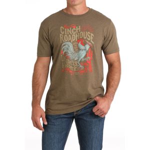 Cinch Men's Short Sleeve Premium Heather Tee - Brown