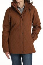 Cinch-Women-s-Barn-Coat-With-Hood---Brown