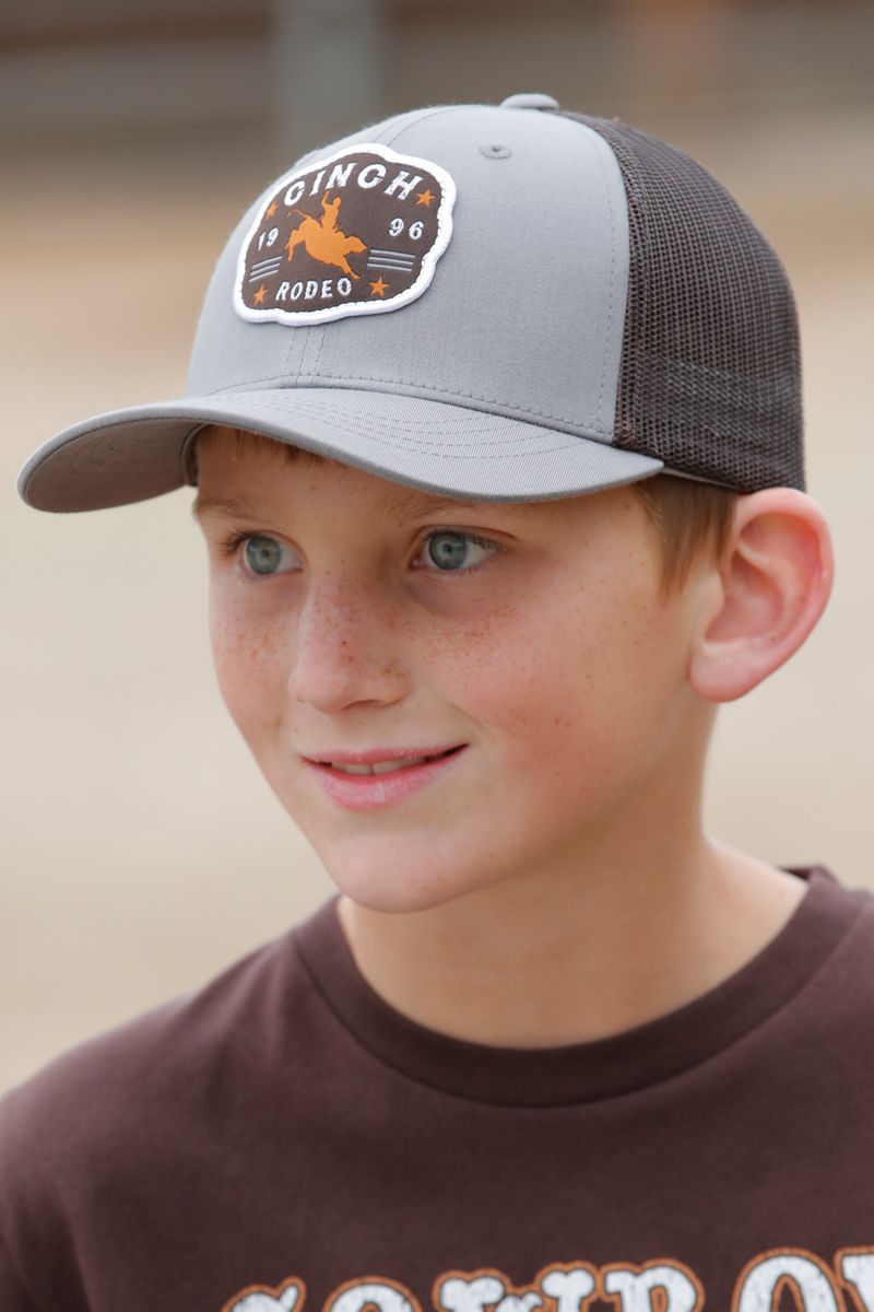 Cinch-Kids--6-Pannel-Trucker-Hat---Grey