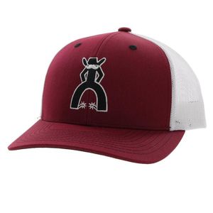 Hooey Unisex Punchy Trucker Hat - Maroon / White