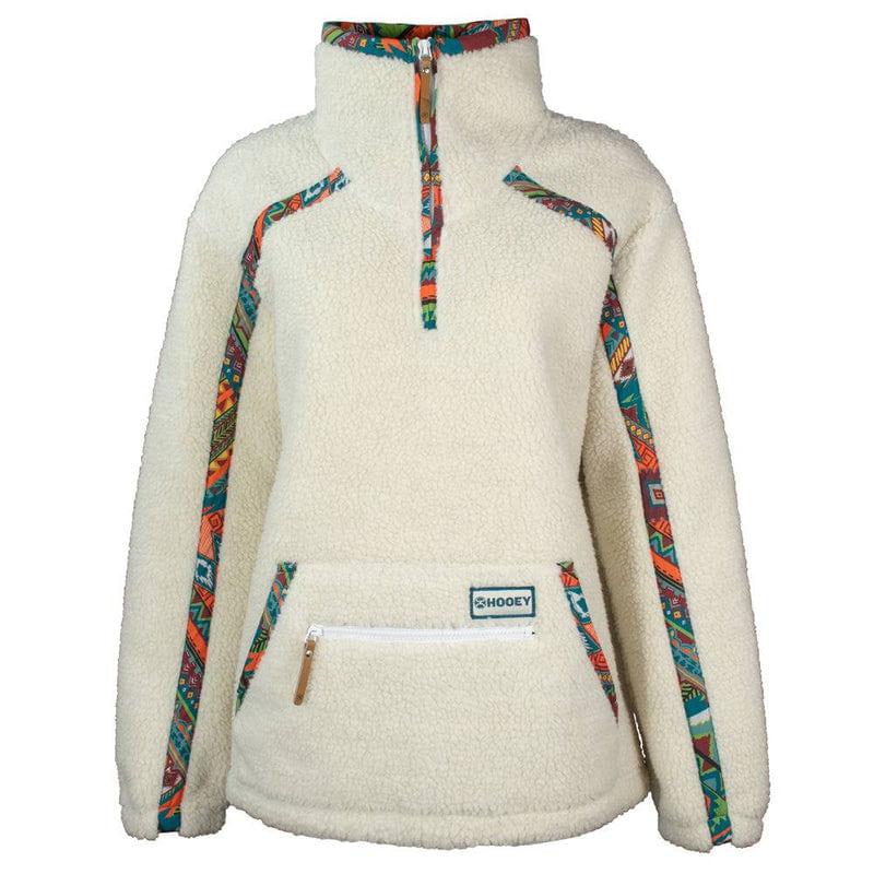 Hooey-Women-s-Sherpa-Pullover---Cream---Multi-Colour-Aztec