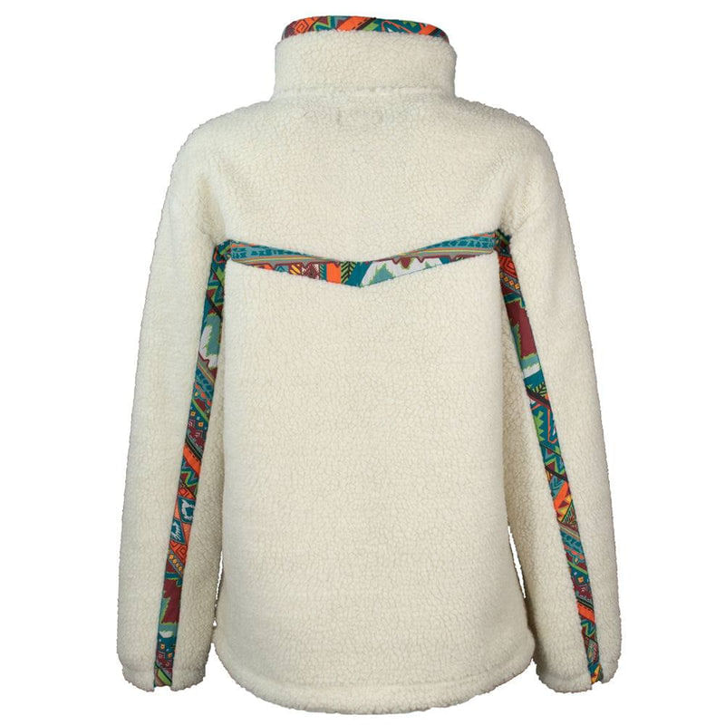 Hooey-Women-s-Sherpa-Pullover---Cream---Multi-Colour-Aztec