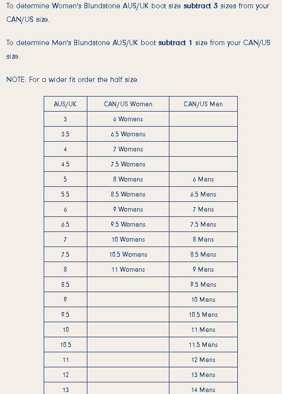 Blundstone-Size-Guide
