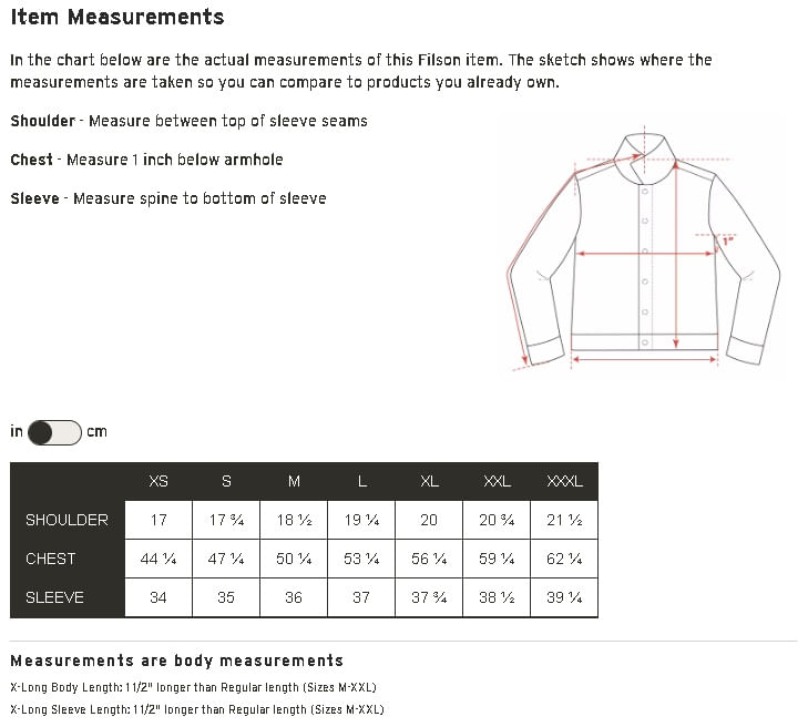 filson-mens-down-cruiser-jacket-size-chart