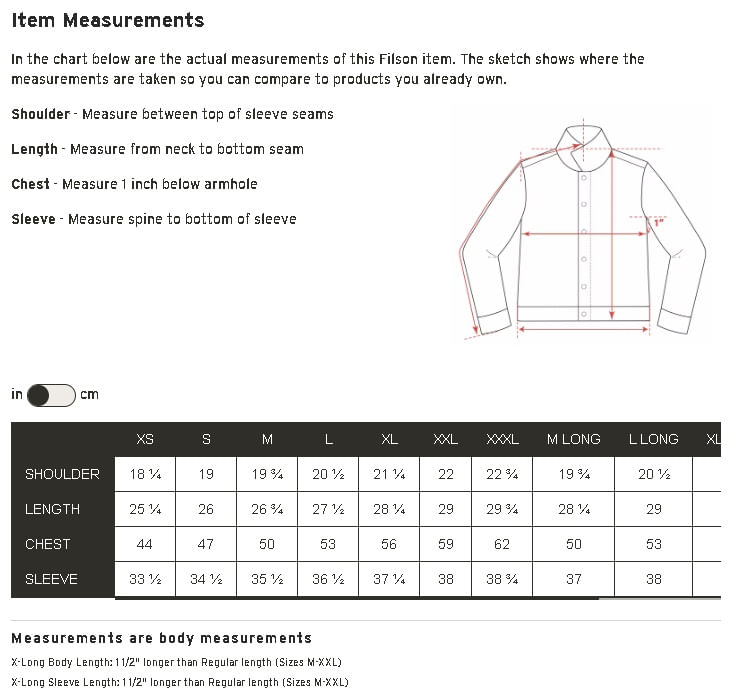 filson-tin-cloth-work-jacket-size-chart