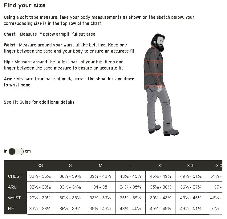 filson-sherpa-fleece-vest-size-chart