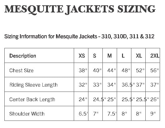 schafer-mesquite-jacket-size-chart