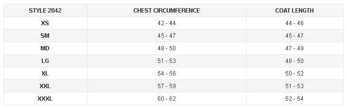 outback-low-rider-duster-size-chart