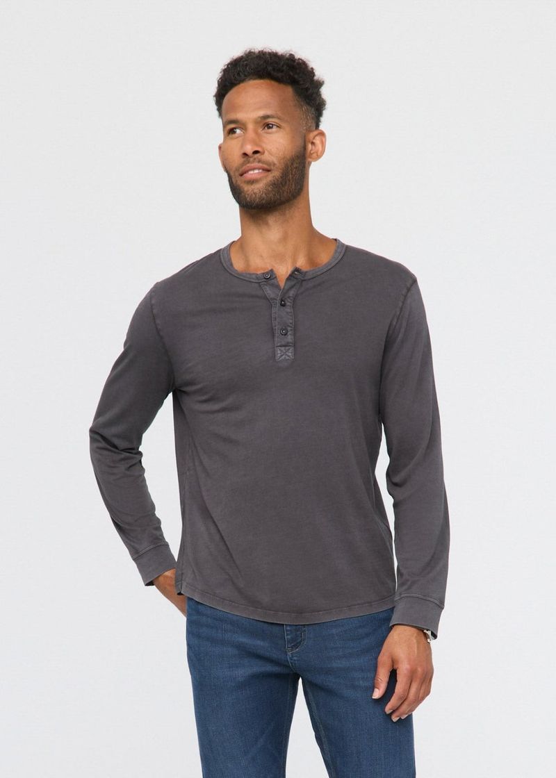 DU-ER-Men-s-Purepima-Henley-Long-Sleeve---Grey