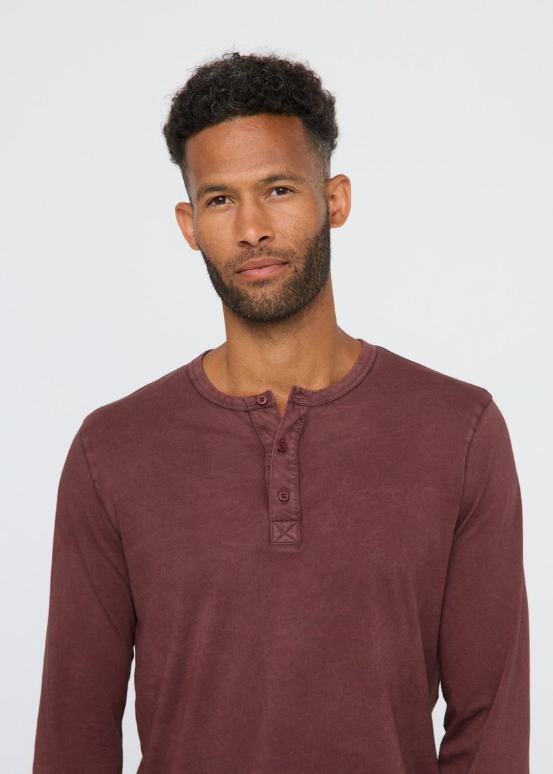 DU-ER-Men-s-Purepima-Henley-Long-Sleeve---Red-Rock