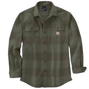 Carhartt Men's Heavyweight Flannel Plaid Shirt - Dusty Olive