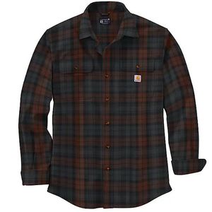 Carhartt Men's Heavyweight Flannel Plaid Shirt - Mocha