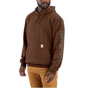 Carhartt Men's Midweight Signature Logo Hoodie - Mocha Heather