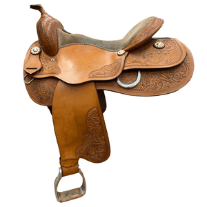 Used Dale Rodrigez Western Reiner Saddle 17"/SQH - Tan