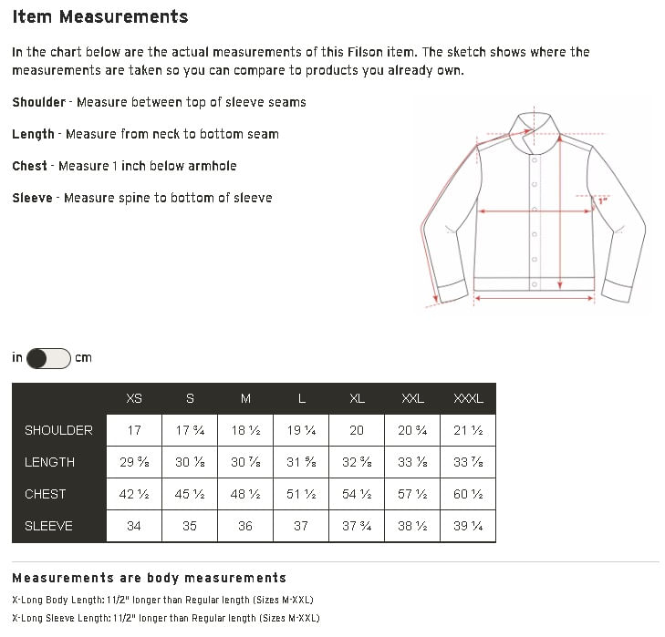 filson-cover-cloth-quil-jac-size-chart