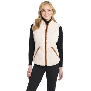 Cripple Creek Women's Zip Front Faux Fur Vest - Ivory