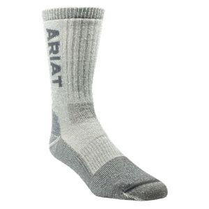 Ariat Men's Midweight Merino Wool Blend Steel Toe Crew Socks - Grey