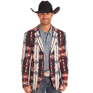 Rock & Roll Denim Men's Aztec Sport Coat - Indigo